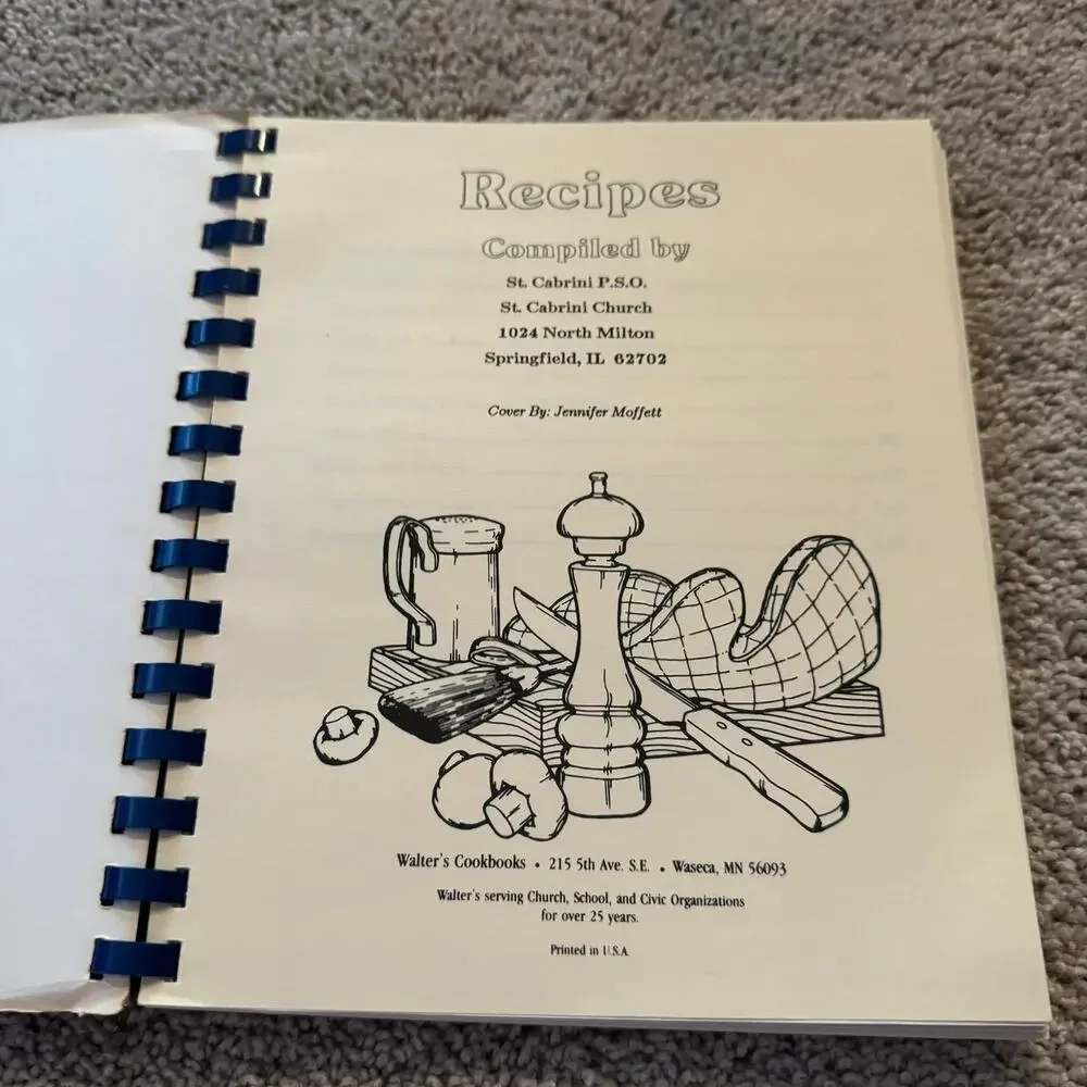 Vintage Our Favorite Recipes Regional Cookbook St. Cabrini Parish Springfield IL